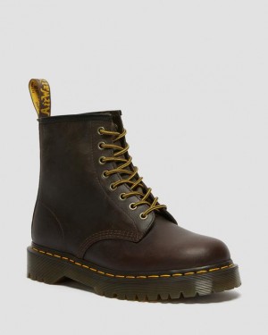 Dr. Martens 1460 Bex Crazy Horse Leather Lace Up Boots Ciemny Brązowe | SN-DM84838