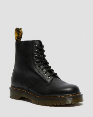 Dr. Martens 1460 Bex Pisa Leather Lace Up Boots Czarne | SN-DM84868