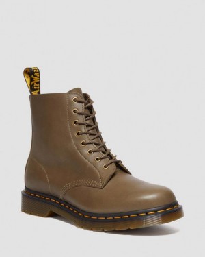 Dr. Martens 1460 Carrara Leather Lace Up Boots Oliwkowe | SN-DM84137