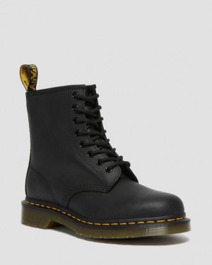 Dr. Martens 1460 Greasy Leather Lace Up Boots Czarne | SN-DM84186