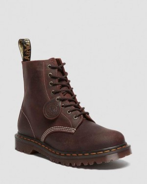 Dr. Martens 1460 Made in England Wax Commander Lace Up Boots Brązowe | SN-DM84146