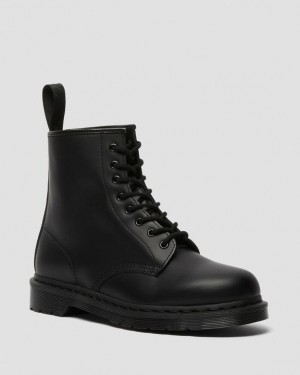 Dr. Martens 1460 Mono Smooth Leather Lace Up Boots Czarne | SN-DM84286