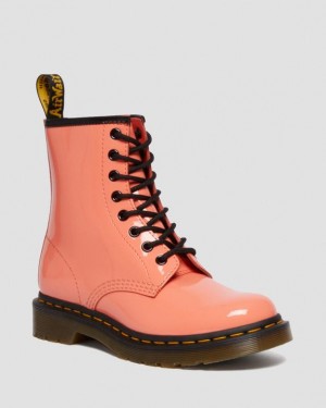 Dr. Martens 1460 Patent Leather Lace Up Boots Koralowe | SN-DM84128