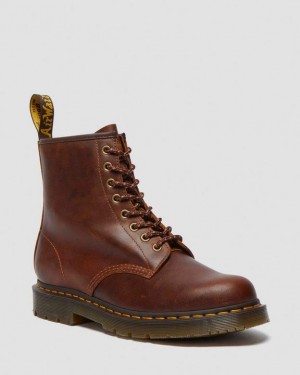 Dr. Martens 1460 Slip Resistant Leather Lace Up Boots Ciemny Brązowe | SN-DM84133