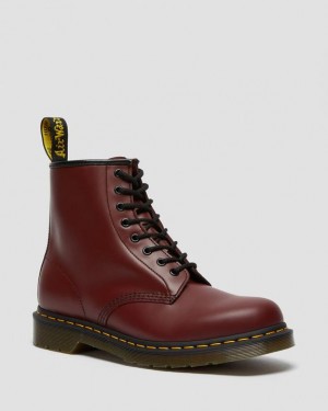 Dr. Martens 1460 Smooth Leather Lace Up Boots Różowe Czerwone | SN-DM84885