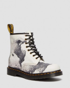 Dr. Martens 1460 Tate 'Decalcomania' Backhand Leather Lace Up Boots Kolorowe | SN-DM84144