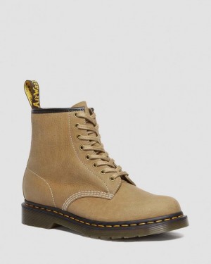 Dr. Martens 1460 Tumbled Nubuck Leather Lace Up Boots Brązowe | SN-DM84235