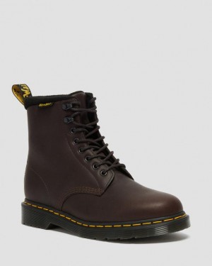 Dr. Martens 1460 Warmwair Leather Lace Up Boots Ciemny Brązowe | SN-DM84873