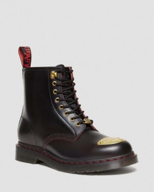 Dr. Martens 1460 Year of the Dragon Leather Lace Up Boots Black/Red/Black | SN-DM84230