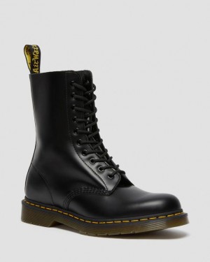 Dr. Martens 1490 Smooth Leather Mid Calf Boots Czarne | SN-DM84883