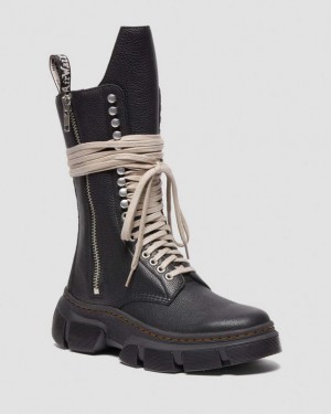 Dr. Martens 1918 Rick Owens DMXL Tall Leather Lace Up Boots Czarne | SN-DM84130