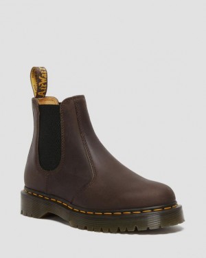 Dr. Martens 2976 Bex Crazy Horse Chelsea Boots Ciemny Brązowe | SN-DM84335