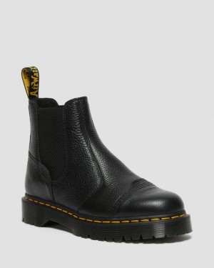 Dr. Martens 2976 Bex Fleece-Lined Platform Chelsea Boots Czarne | SN-DM84433