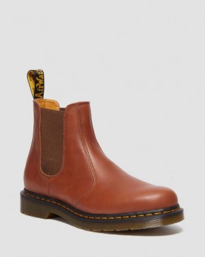 Dr. Martens 2976 Carrara Leather Chelsea Boots Brązowe | SN-DM84340