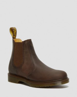 Dr. Martens 2976 Crazy Horse Leather Chelsea Boots Brązowe | SN-DM84308