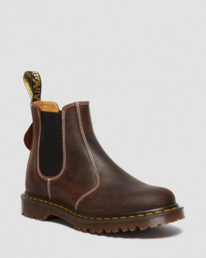 Dr. Martens 2976 Made in England Wax Commander Chelsea Boots Brązowe | SN-DM84326