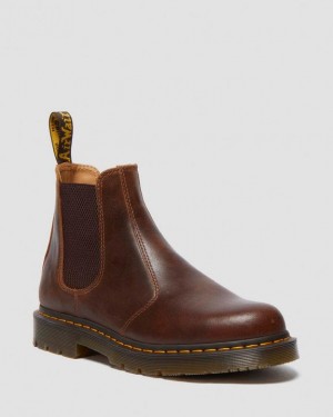 Dr. Martens 2976 Slip Resistant Parker Life Shield Chelsea Boots Ciemny Brązowe | SN-DM84365