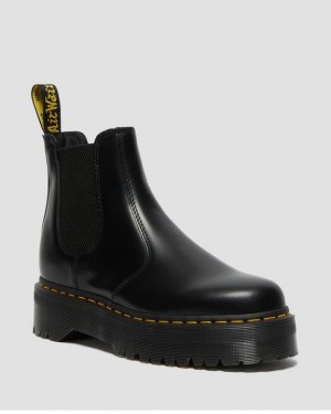 Dr. Martens 2976 Smooth Leather Platform Chelsea Boots Czarne | SN-DM84285