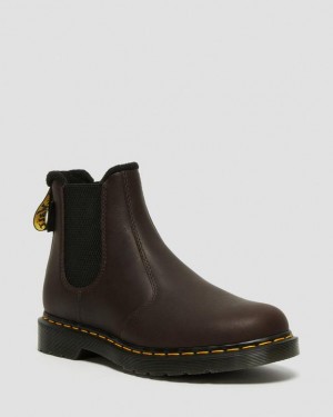 Dr. Martens 2976 Warmwair Leather Chelsea Boots Ciemny Brązowe | SN-DM84443