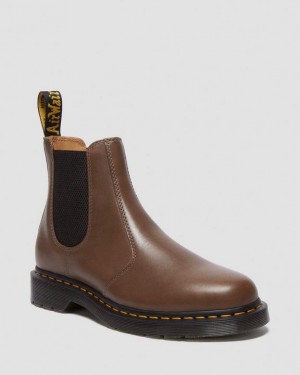 Dr. Martens 2976 Yellow Stitch Artimus Chelsea Boots Khaki | SN-DM84323