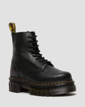 Dr. Martens Audrick Nappa Leather Platform Ankle Boots Czarne | SN-DM84824