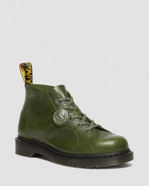 Dr. Martens Church Buckingham Leather Monkey Boots Zielone | SN-DM84265