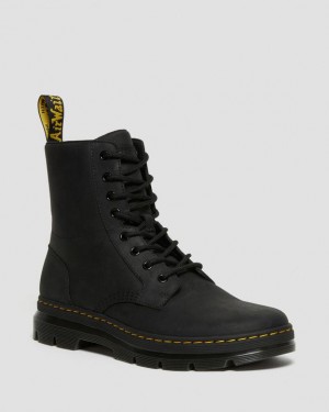 Dr. Martens Combs Leather Casual Boots Czarne | SN-DM84900