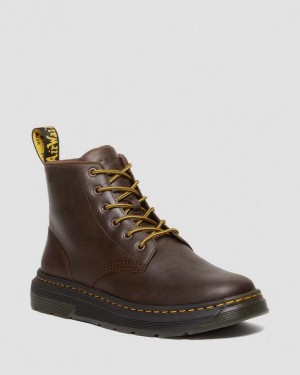 Dr. Martens Crewson Crazy Horse Leather Casual Chukka Boots Ciemny Brązowe | SN-DM84180