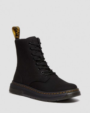 Dr. Martens Crewson Nubuck Leather Everyday Boots Czarne | SN-DM84148