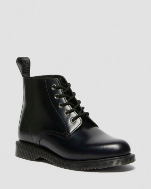 Dr. Martens Emmeline Smooth Lace Up Boots Czarne | SN-DM84216