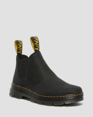 Dr. Martens Hardie II Skórzane Chelsea Robocze Boots Czarne | SN-DM84321