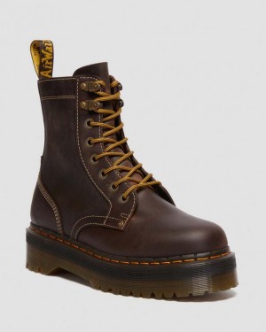 Dr. Martens Jadon Boot Arc Crazy Horse Platforms Brązowe | SN-DM84896