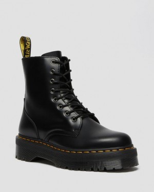 Dr. Martens Jadon Boot Smooth Leather Platforms Czarne | SN-DM84318