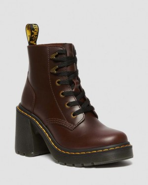 Dr. Martens Jesy Dark Brown Classic Pull Up Ciemny Brązowe | SN-DM84174