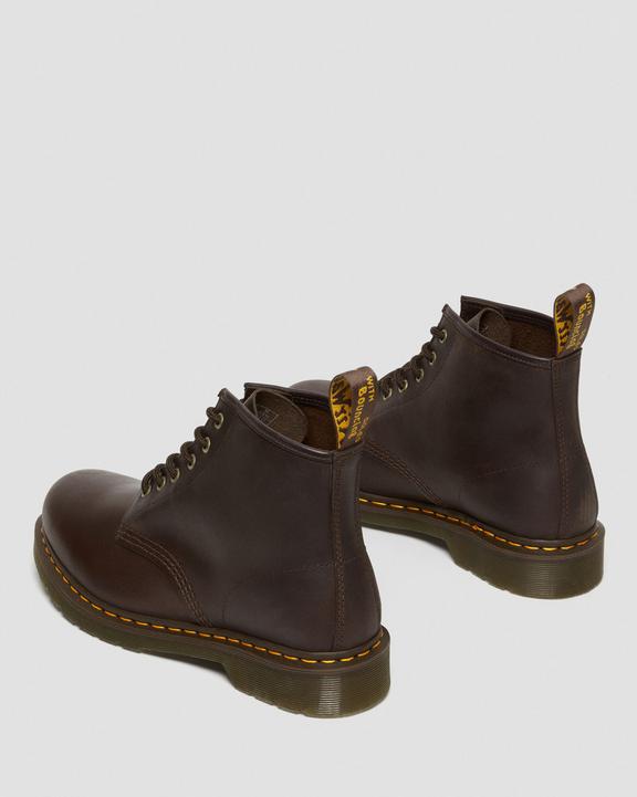 Dr. Martens 101 Crazy Horse Leather Ankle Boots Ciemny Brązowe | SN-DM84188