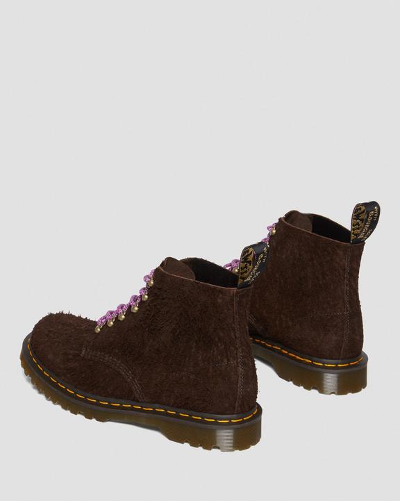 Dr. Martens 101 Made in England Hardware Suede Ankle Boots Ciemny Brązowe | SN-DM84190