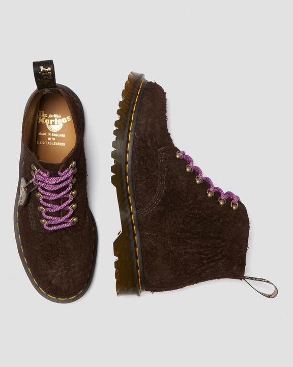 Dr. Martens 101 Made in England Hardware Suede Ankle Boots Ciemny Brązowe | SN-DM84190