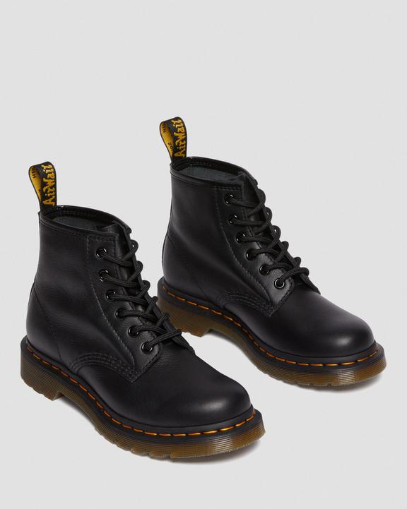 Dr. Martens 101 Virginia Leather Ankle Boots Czarne | SN-DM84189