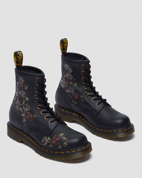 Dr. Martens 1460 Decayed Roses Lace Up Boots Czarne | SN-DM84311