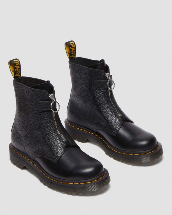 Dr. Martens 1460 Front Zip Leather Lace Up Boots Czarne | SN-DM84195