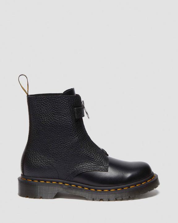 Dr. Martens 1460 Front Zip Leather Lace Up Boots Czarne | SN-DM84195