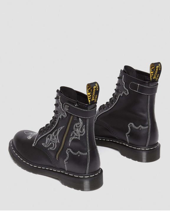 Dr. Martens 1460 Gothic Americana Leather Lace Up Boots Czarne | SN-DM84134