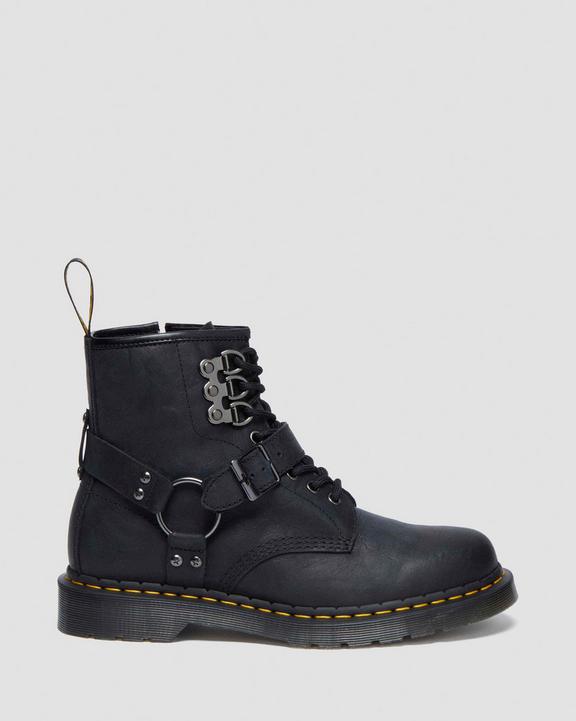 Dr. Martens 1460 Hardware Antique Leather Lace Up Boots Czarne | SN-DM84288