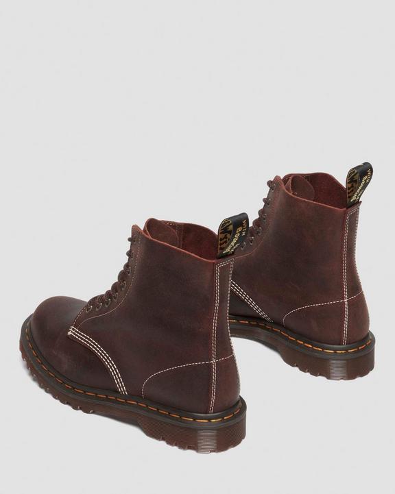 Dr. Martens 1460 Made in England Wax Commander Lace Up Boots Brązowe | SN-DM84146