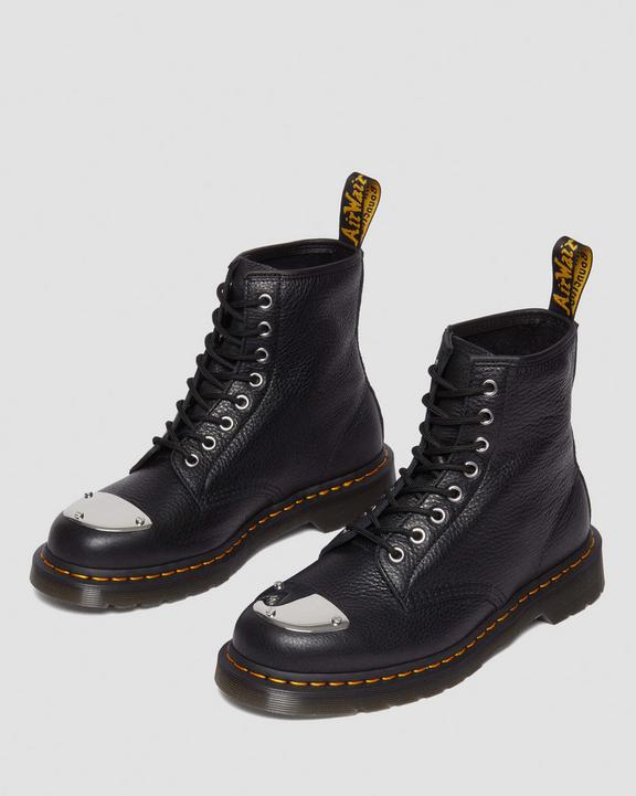 Dr. Martens 1460 Toe Plate Lunar Leather Jungle Zip Boots Czarne | SN-DM84290