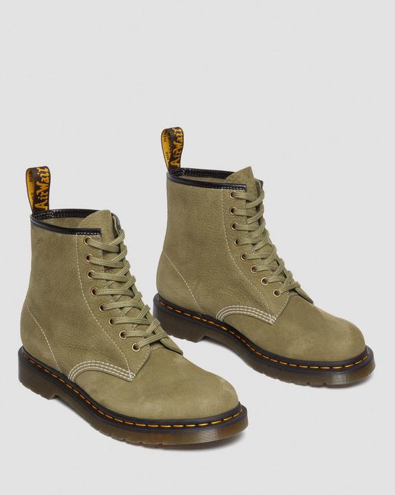 Dr. Martens 1460 Tumbled Nubuck Leather Lace Up Boots Oliwkowe | SN-DM84252