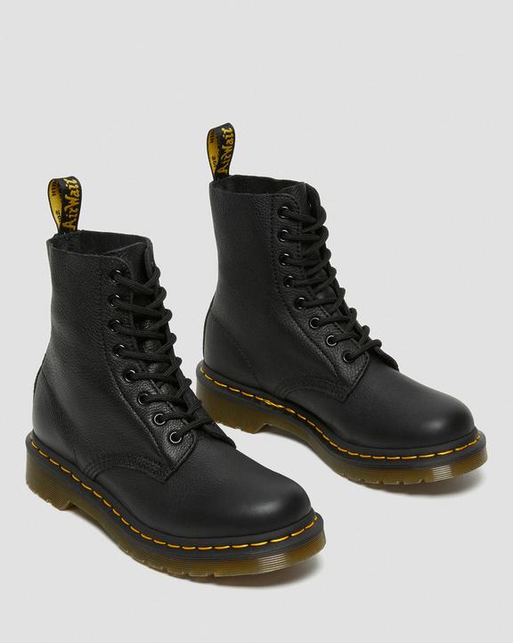 Dr. Martens 1460 Virginia Leather Boots Czarne | SN-DM84297