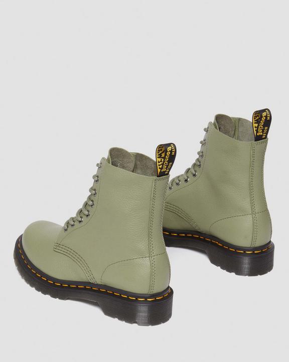 Dr. Martens 1460 Virginia Leather Boots Oliwkowe | SN-DM84291