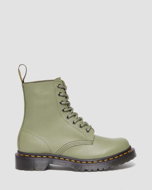 Dr. Martens 1460 Virginia Leather Boots Oliwkowe | SN-DM84291