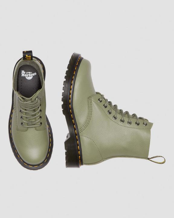 Dr. Martens 1460 Virginia Leather Boots Oliwkowe | SN-DM84291